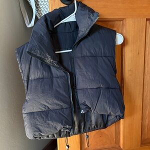 Black Quilted Puffer Vest - Sleeveless Zip Front